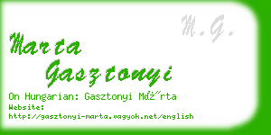 marta gasztonyi business card